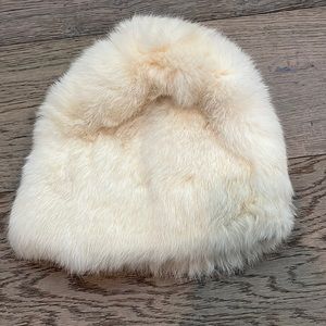 Cream rabbit Fur Beanie Hat - Women Accessories